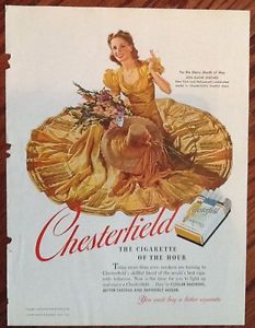 Chesterfield cigarettes ad 1940 vintage print Elaine Shepard Month of May girl