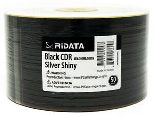 100 Ritek Ridata 48X Black Bottom CD-R 80min 700MB Shiny Silver
