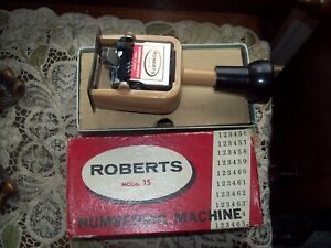 Roberts Numbering Machine No. 15 Complete in Box Document Number Stamp