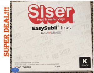 Sawgrass Siser Heat Transfer Vinyl EasySubli Inks SG500/SG1000 black 31ml NEW