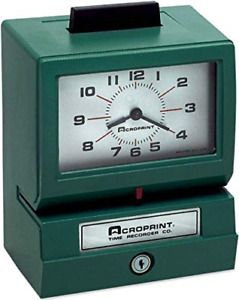 Acroprint 125NR4 011070411 Model 125 Analog Manual Print Time Clock with