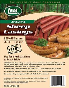 LEM Products 243 5 oz. Vacuum Sealed Bag- Sheep Casings for 15 lbs. Meat