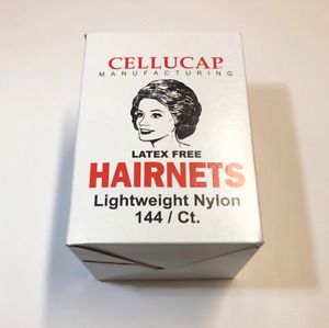 Black Hairnets 22&#034; Latex Free Lightweight Nylon, 144 Count