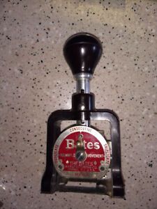 Vintage Bates Numbering Machine 6 Wheel - Style E with Box  Multiple 4 Movement