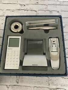 Brookstone Desk Set - Light Clock Calculator Pen