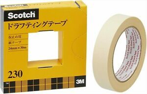 3M Scotch Drafting Tape 24mm x 30m Paper With Cutter Boxed 230-3-24 Japan F/S