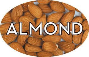 500 per roll ALMOND 2&#034; Oval Food Label Stickers