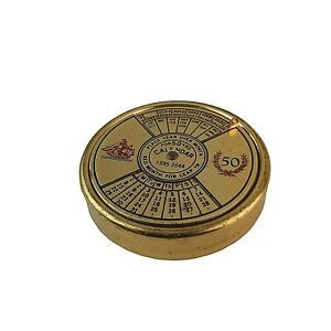 Brass Perpetual Calendar For 50 Years 1997-2046 Compact 2.25 in Round