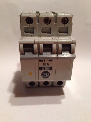 Allen bradley 1492-cb3 , 480 vac, 10 amp, 3 pole track mounted circuit breaker for sale