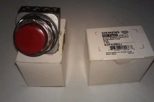 (2) SIEMENS 52PA8B2J Push Button,30mm,Extended Button,1NC,Red G6349761
