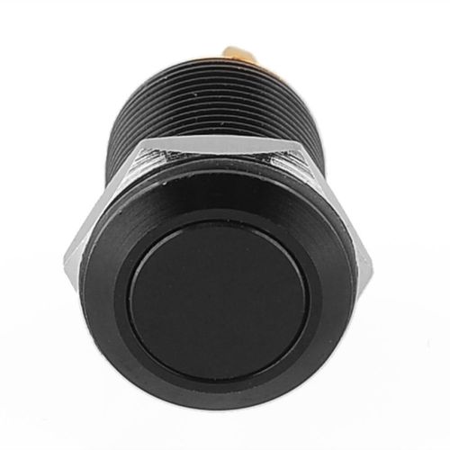 10PCS Black 12mm 1NO Resetable Metal Push Button Switch Flat WaterProof DIY