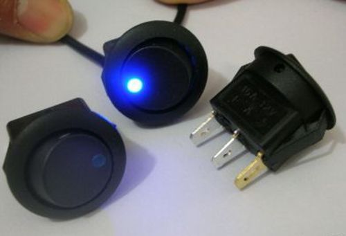 10pcs blue led illuminated indicator dot light 12v off/on dc rocker switch d8cb for sale