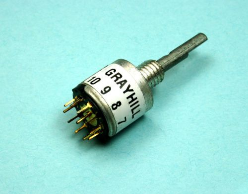 Grayhill Miniature Rotary Switch  1 Pole, 7 Positions 7pos, 1/4&#034;  threaded shaft
