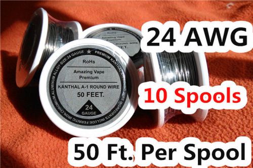 10 spools x 50 feet kanthal a1 round wire 24gauge 24awg,(0.51mm), resistance ! for sale