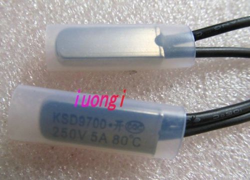 3pcs ksd9700 80?c 250v 5a thermostat temperature bimetal switch no normally open for sale