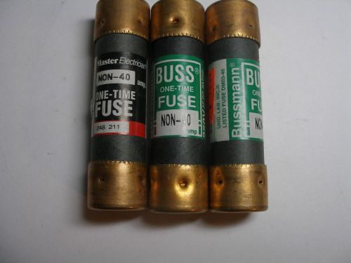 Lot of 3 One Time fuses NON-40 Buss(2), Master Electric (1)