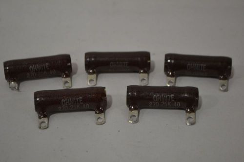 Lot 5 new ohmite 270-25k-40 50ohm 25w t-28 resistor d315815 for sale