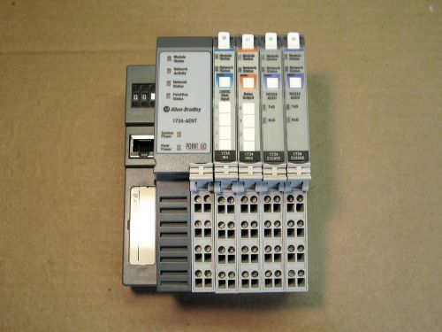 Allen Bradley 1734-AENT Point I/O plus 4 Modules 24VDC RLY RS232 Ethernet