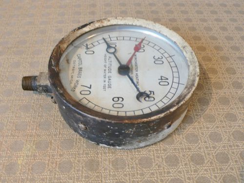 Altitude gauge vintage capitol brass works winchester heating  4 3/4&#034; x 1 5/8&#034; for sale