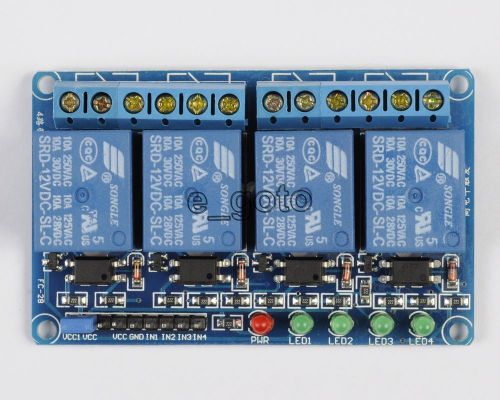 12V 4-Channel Relay Module with Optocoupler High Level Triger for Arduino Raspbe