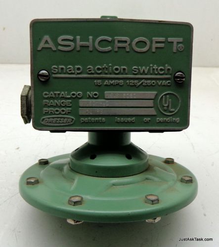 Ashcroft 615 6080 Snap Action Switch Range:150&#039;&#039; H20 Proof 20PSI 15A 125/250VAC