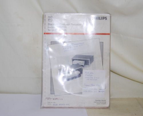 Philips PM8251A PM8252A Standard Compact Recorder Operation Manual