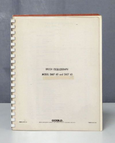 Brush Oscillograph Model 2607 60 &amp; 2607 65 Operation Manual