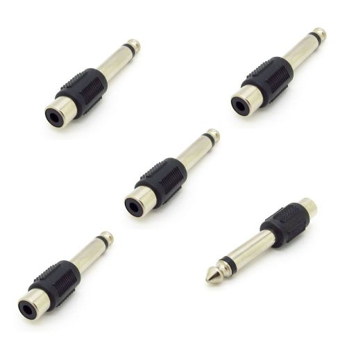 5 x 6.3mm 1/4&#034; Male Plug Mono to RCA Female Jack M/F Audio Converter Adapter
