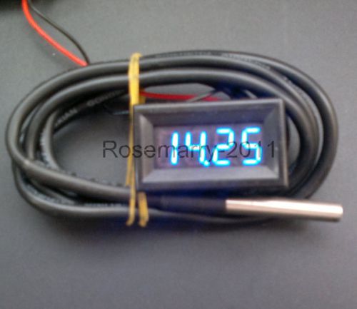 0.36&#034; BLUE LED 4 Digital Thermometer Temperature Meter -55-125°C DS18B20 Sensor