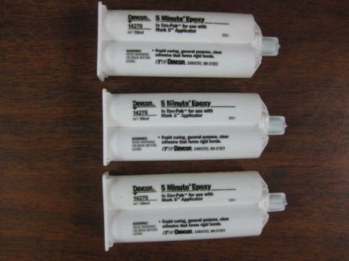 Lot of 3 devcon 14270 5 minute epoxy 50ml, for mark 5 applicator for sale