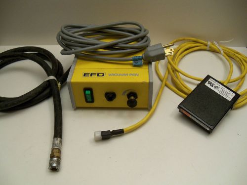 EFD Vacuum Pen Model 7016219 Power Cord, Foot Pedal, Air Hose Tested &amp; Working