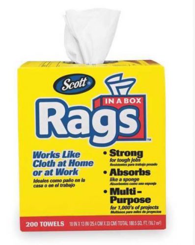 Kimberly-Clark 75260 Scott Rags In A Box, 200 Towels/BX, White LOWEST EBAY PRICE