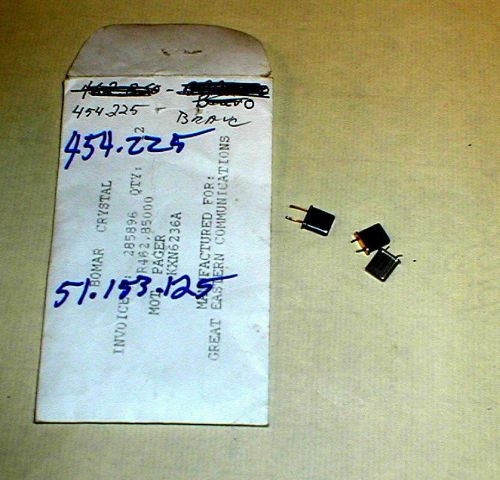 3 - Motorola Bravo type Pager crystals on 454.225 Mhz