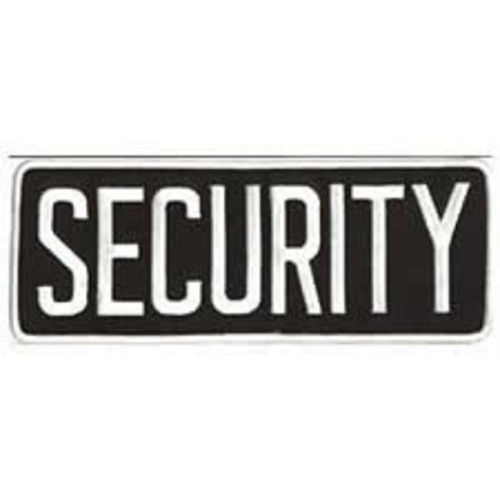 HEROS PRIDE -#5257- SECURITY Back patch- 9&#034; x 5&#034; - White/Black