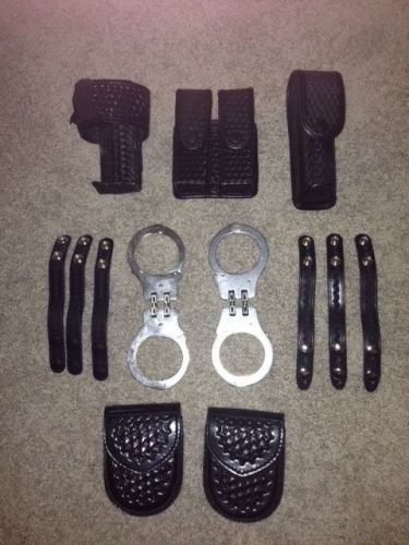 Law enforcement duty belt accessories (leather) for sale