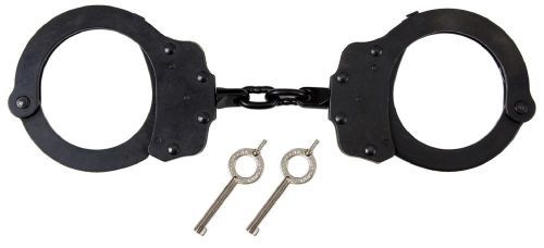Peerless linked black double lock carbon steel law enforcement handcuffs 20097 for sale
