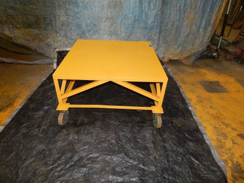 Raised steel industrial cart 42&#034;x42&#034; inches approximately 1000 pound capacity