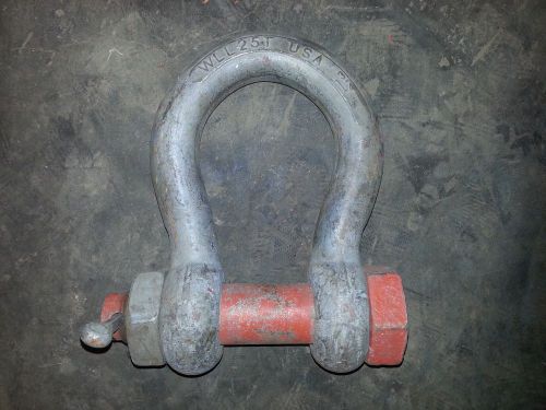 25 TON SHACKLE / CLEVIS, 1-3/4&#034; PIN AND NUT, MADE IN USA
