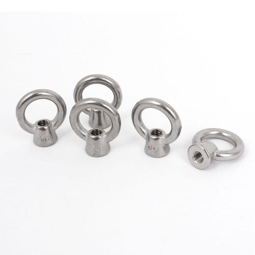 M6 6mm 304 grade stainless steel tall-collar lifting eye bolt nut 5 pcs for sale