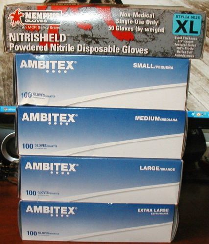 10 BOXES POWERED NITRILE DISPOSABLE GLOVES ALL SIZES * FREE SHIPPING