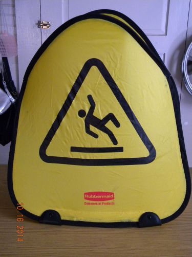 Rubbermaid commercial products wet floor safety sign nylon collapsible for store for sale