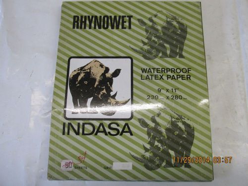 Rhynowet water latex paper 9&#034; x 11&#034; grit 220 total 34 sheets new for sale