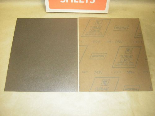 Norton Wet Dry sandpaper 9&#034; x 11&#034; sheets 320 grit 50 sheet pack Waterproof  USA