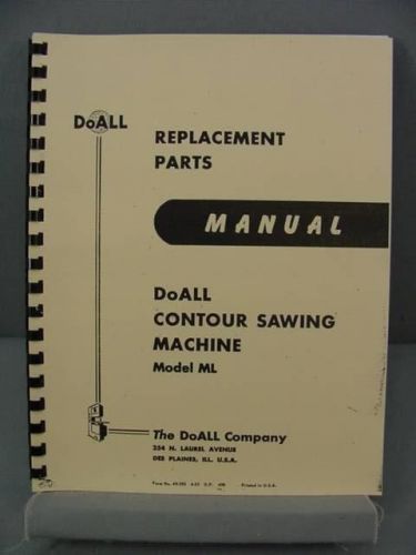 Doall ML Contour Sawing Machine Parts Manual