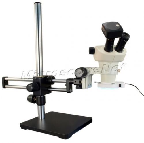 6X-50X Stereo Microscope+Boom Stand+54 LED Ring Light+14 Mega Pixel USB Camera