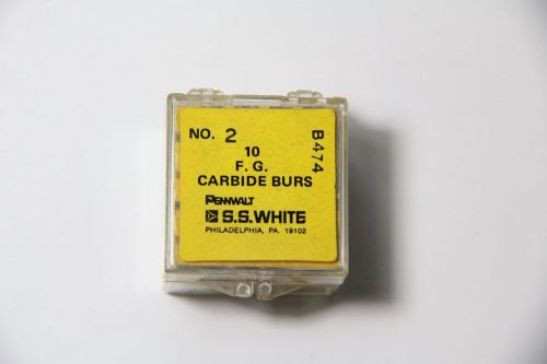 10 SS White Carbide Round Burs FG No. 2