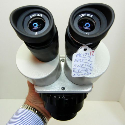 Meiji techno emz-2 zoom stereo microscope, swf10x, max mag 45x, ready to go #17 for sale