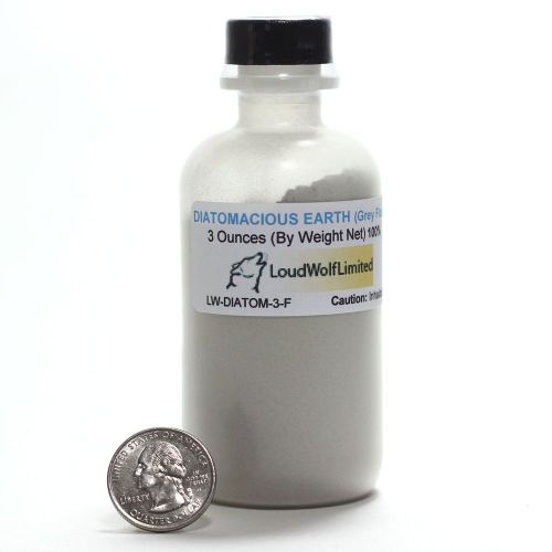 Diatomaceous earth grey fine flour 3 oz pure food-grade &amp; general purpose usa for sale