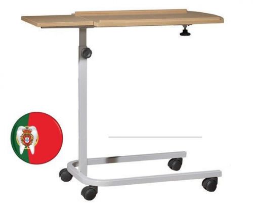 Medical Hospital Dining Overbed Rolling Table White Painted Steel ANGELUS