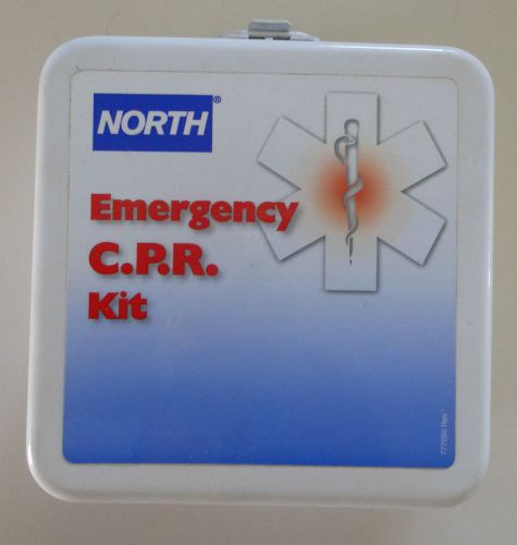 North Emergency CPR Kit Antisepic Nitrile Gloves 2-Rescue Breather Kits Mounting